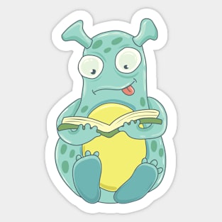 Monster reading a book Sticker